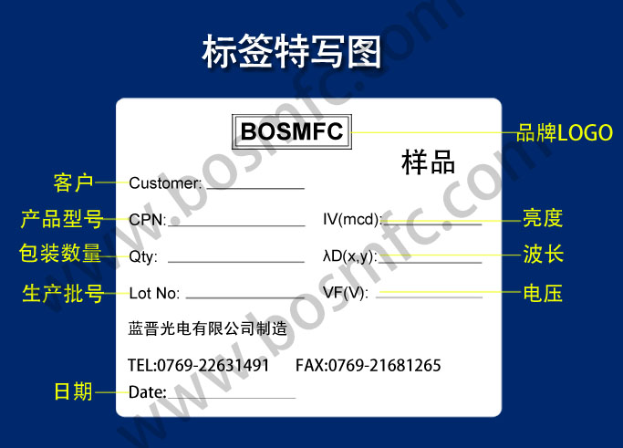 貼片LED產(chǎn)品標(biāo)簽